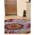 Glitzy Rugs 8 x 8 ft. Hand Tufted Wool Octagon Floral Area Rug, Cream UBSK00504T0009D8